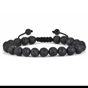 Black Lava Stone Beaded Bracelet f17